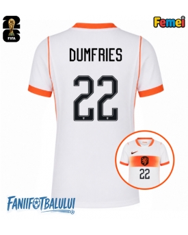 Țările de Jos Denzel Dumfries #22 Echipament de Fotbal Replică Mondial 2026 Femei Deplasare